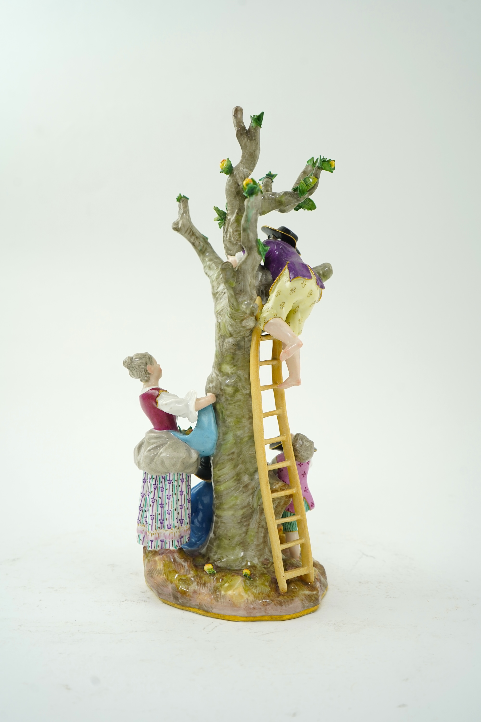 A Meissen group of apple pickers, 19th century